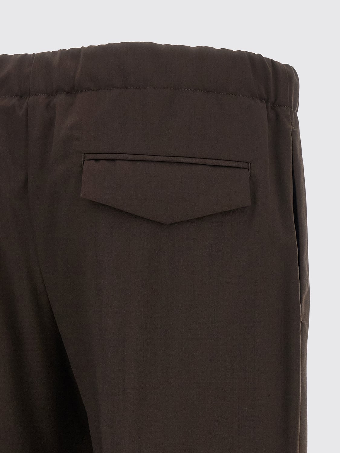 LARDINI PANTS: Lardini Slim Fit Pleated Pure Virgin Wool Sartorial Trousers, Brown - Img 4