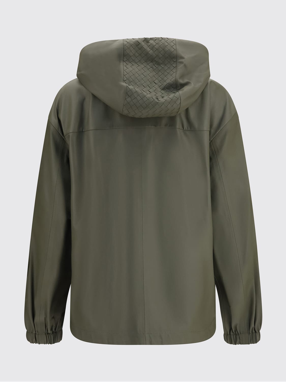 BOTTEGA VENETA CHAQUETA: Cazadora corta Bottega Veneta de piel con capucha y cierre de cremallera, Gris - Img 2