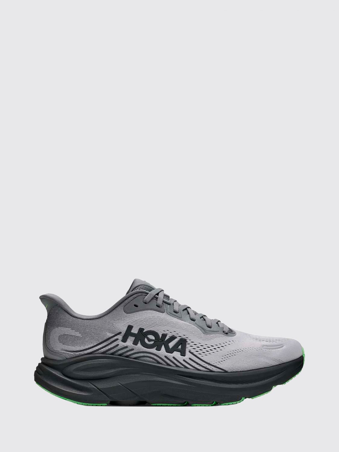 HOKA SNEAKERS: Hoka Clifton 11 Cushioned Breathable Technical Mesh Running Trainers, Grey 1 - Img 1