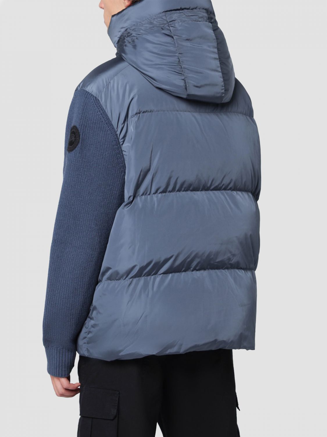 CANADA GOOSE JACKET: Hooded Quilted Merino Wool Blend Down Jacket Canada Goose, Blue - Img 2