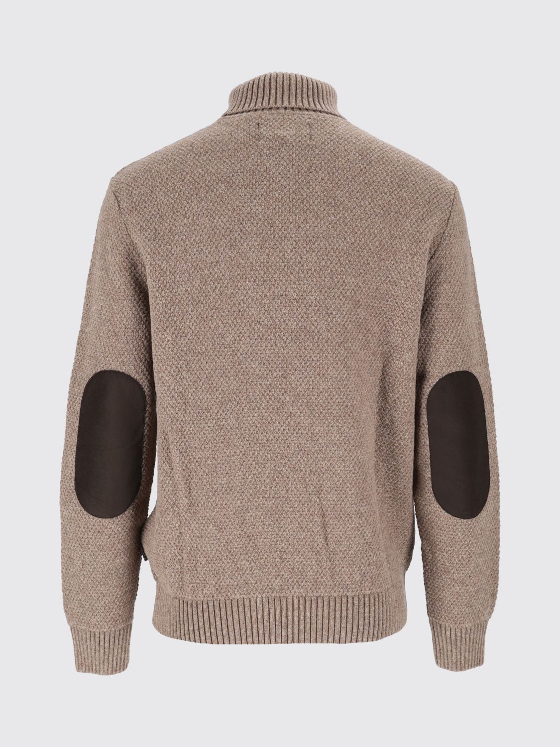 BARBOUR JERSEY: Jersey de cuello alto Staplecross de Barbour en pura lana de tricot con ribetes acanalados, Gris - Img 3