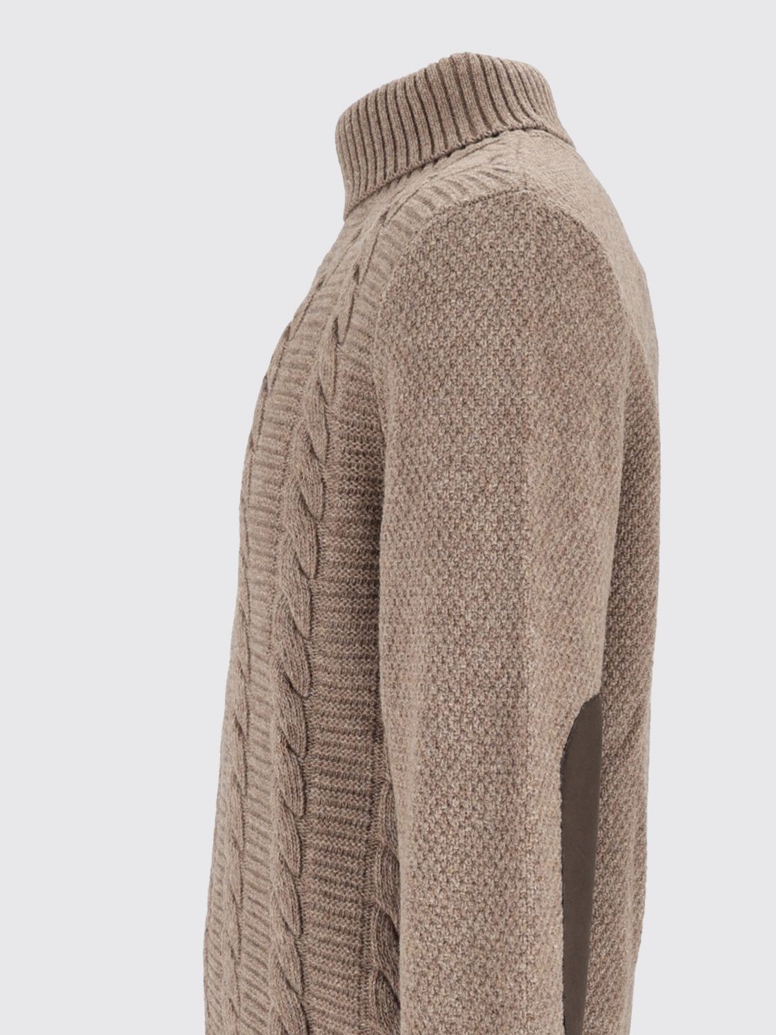 BARBOUR JERSEY: Jersey de cuello alto Staplecross de Barbour en pura lana de tricot con ribetes acanalados, Gris - Img 4