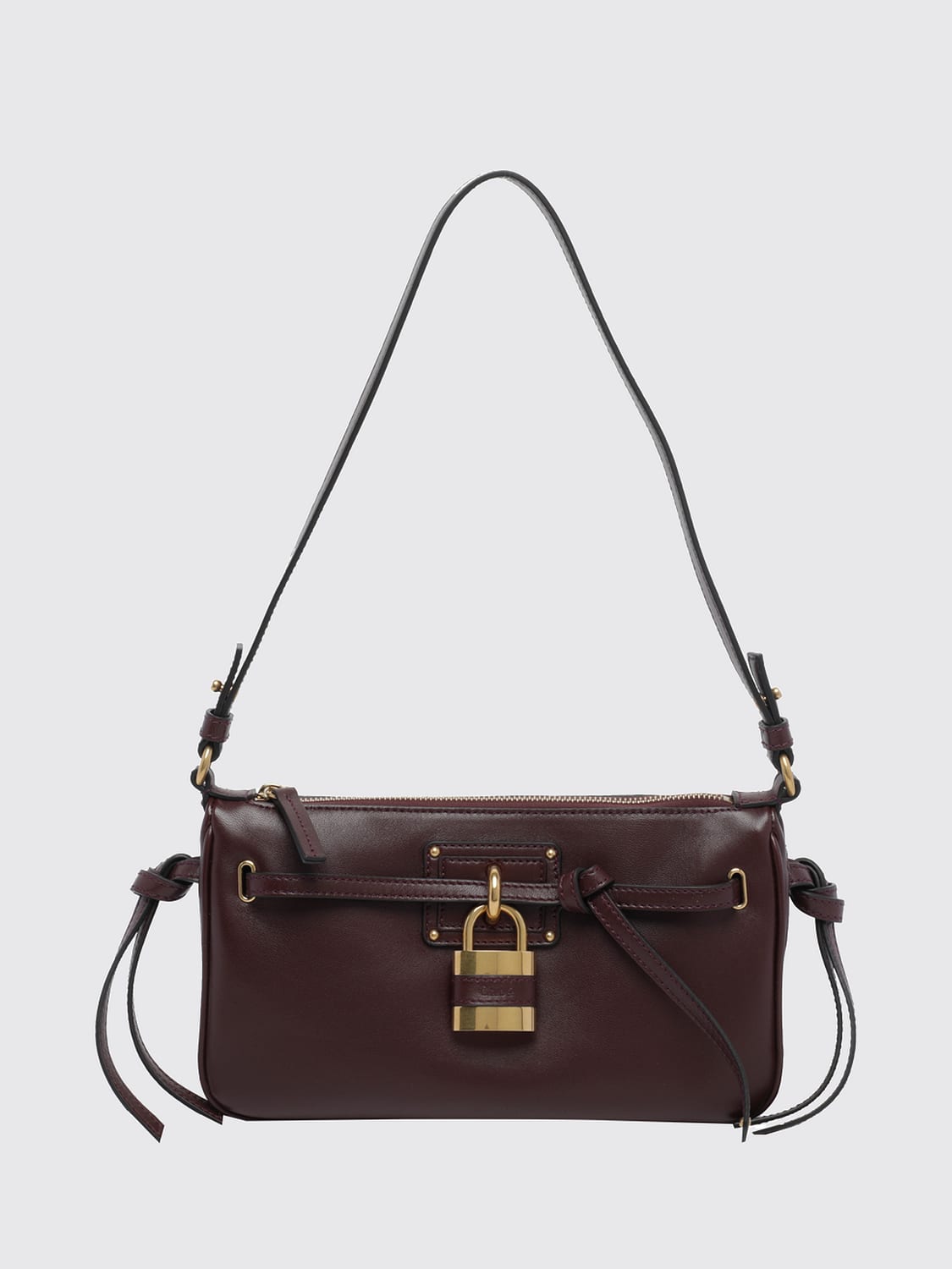 CHLOÉ BOLSO DE HOMBRO: Bolso de hombro Paddington de Chloé en piel de ternera lisa con candado, Rojo - Img 1