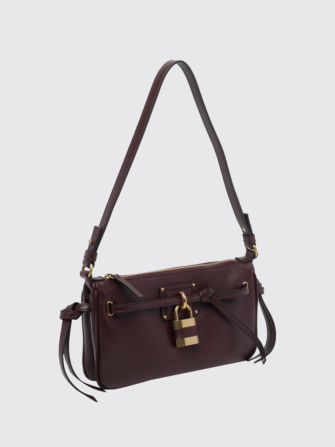 CHLOÉ BOLSO DE HOMBRO: Bolso de hombro Paddington de Chloé en piel de ternera lisa con candado, Rojo - Img 3