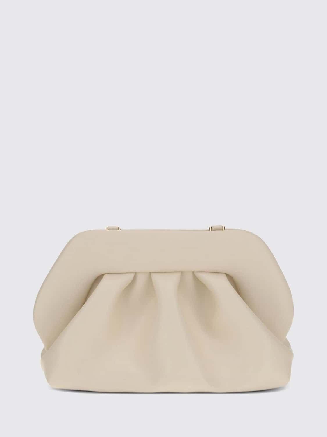 THEMOIRÈ CLUTCH: Clutch Bios Themoirè de piel vegana con cierre magnético y correa extraíble, Crudo - Img 1