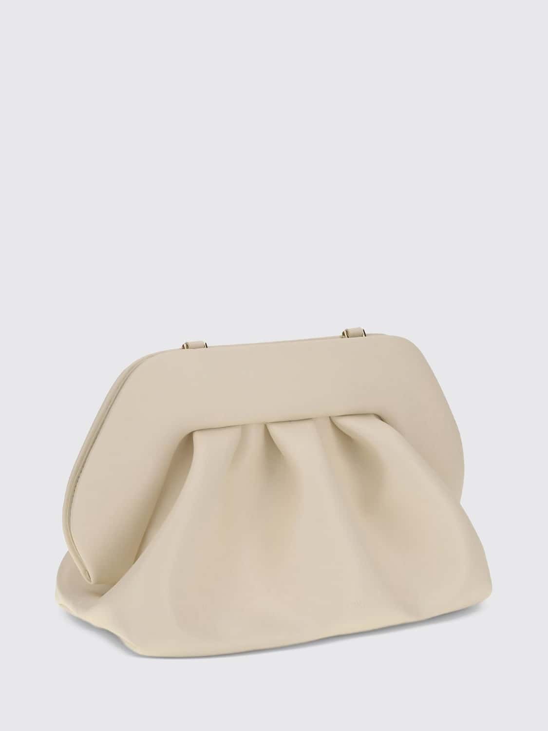 THEMOIRÈ CLUTCH: Clutch Bios Themoirè de piel vegana con cierre magnético y correa extraíble, Crudo - Img 2