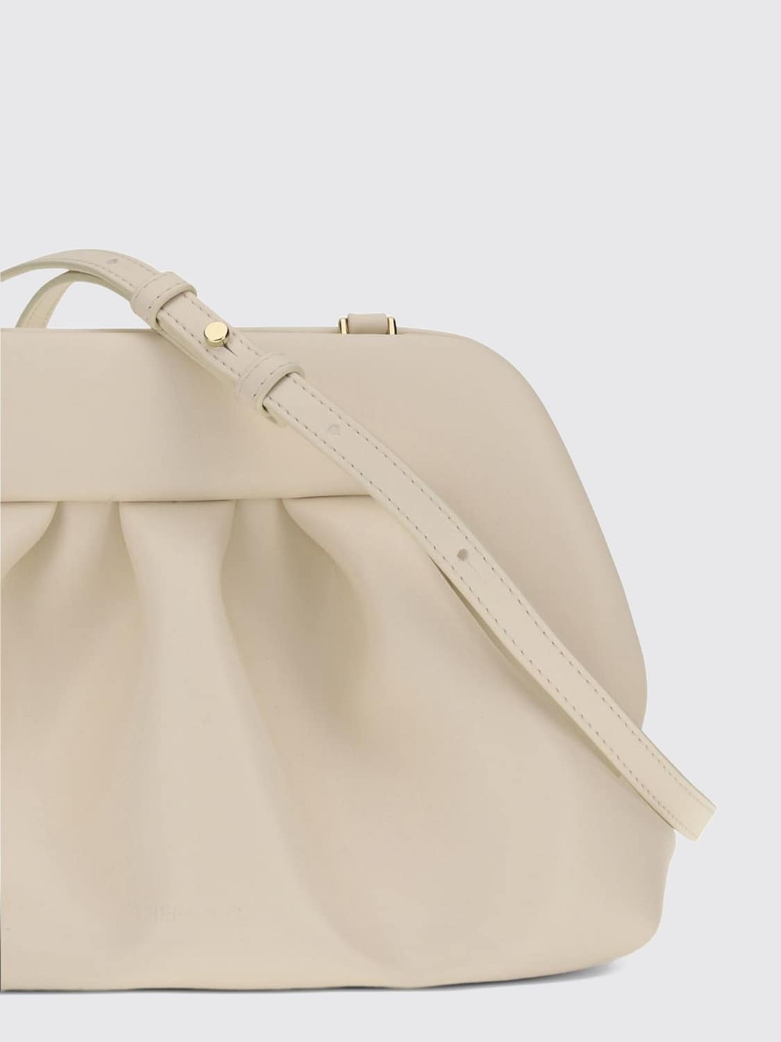 THEMOIRÈ CLUTCH: Clutch Bios Themoirè de piel vegana con cierre magnético y correa extraíble, Crudo - Img 3