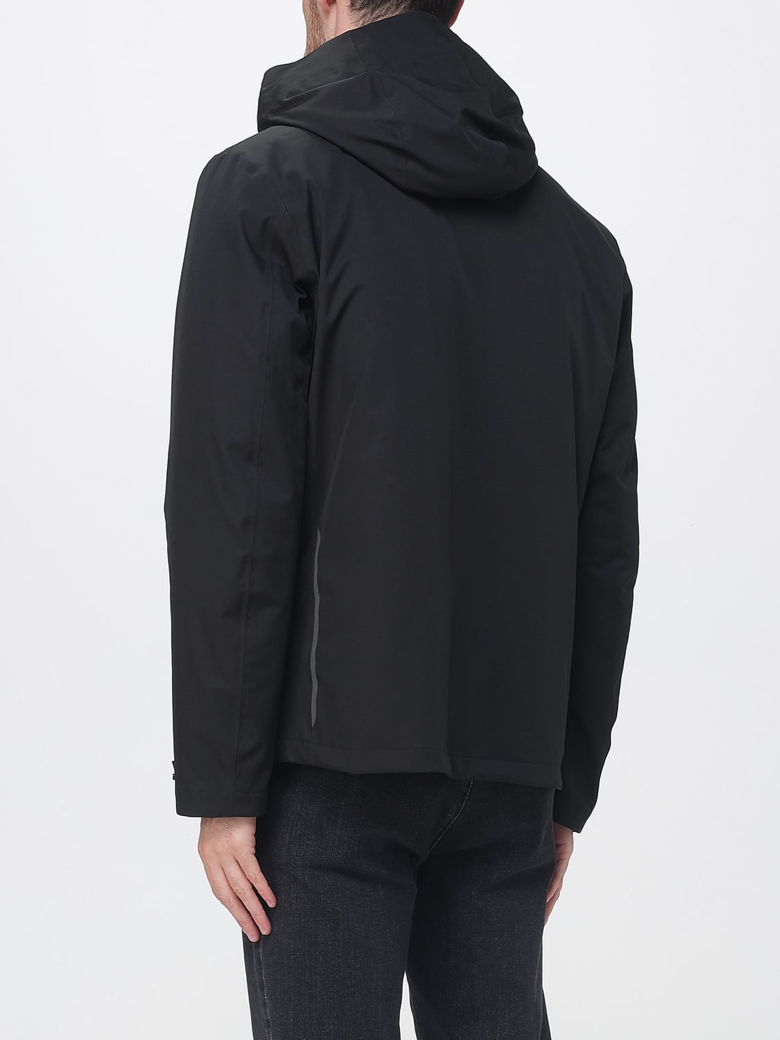 WOOLRICH 재킷: WOOLRICH 드로스트링 후드 폴리에스터 윈드브레이커 재킷, 블랙 - Img 2