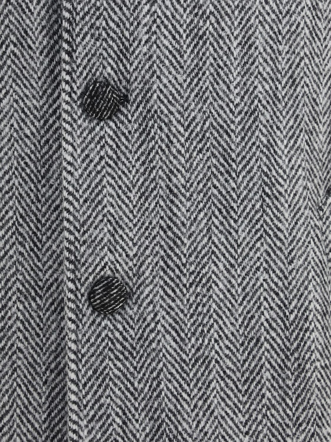 DOLCE & GABBANA COAT: Knee-Length Single-Breasted Wool Coat Dolce & Gabbana with Strap Cuffs, Charcoal - Img 3