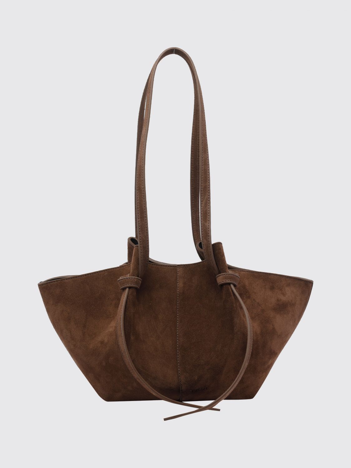 YUZEFI SCHULTERTASCHE: Ausgestellte Mochi Schultertasche Yuzefi aus Kalbswildleder, Braun - Img 1