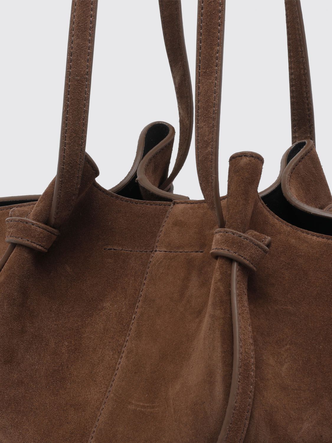 YUZEFI SCHULTERTASCHE: Ausgestellte Mochi Schultertasche Yuzefi aus Kalbswildleder, Braun - Img 4