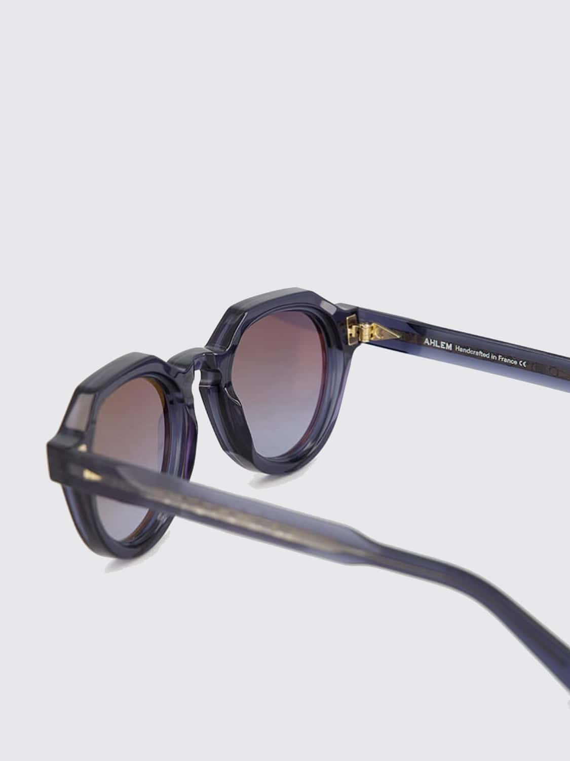 AHLEM SUNGLASSES: Grenelle Rounded Acetate Sunglasses Ahlem with Gradient Lenses, Blue - Img 4