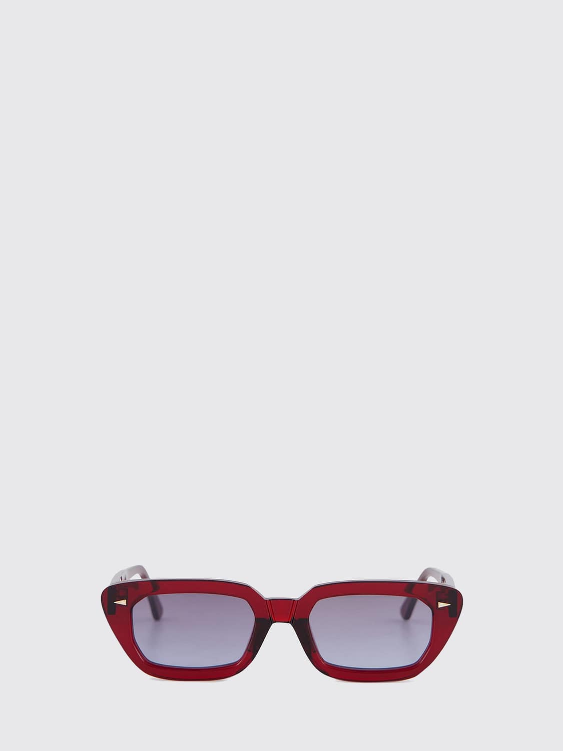 AHLEM SUNGLASSES: Jeanne Rectangular Cat-Eye Acetate Sunglasses Ahlem with Gold Details, Burgundy - Img 2