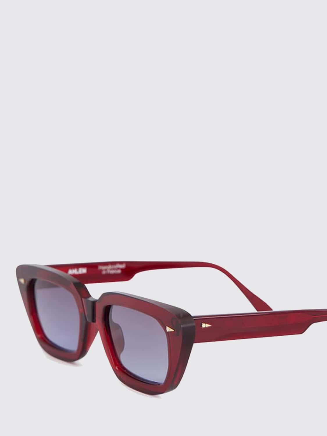 AHLEM SUNGLASSES: Jeanne Rectangular Cat-Eye Acetate Sunglasses Ahlem with Gold Details, Burgundy - Img 3
