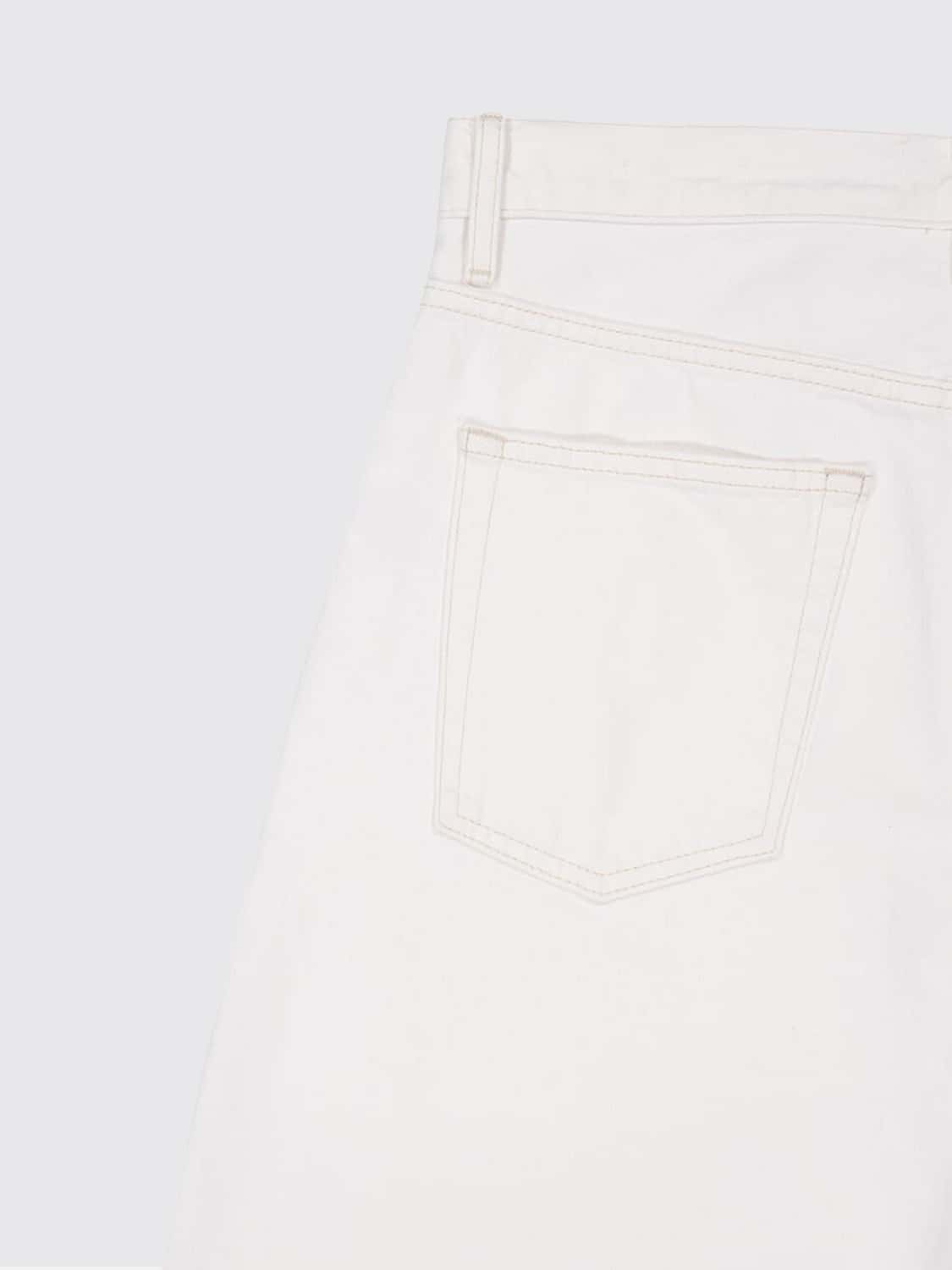 FRAME JEANS: Frame The Bubble Baggy Jeans in Wide-Leg, Mid-Rise Cotton Denim, White - Img 5