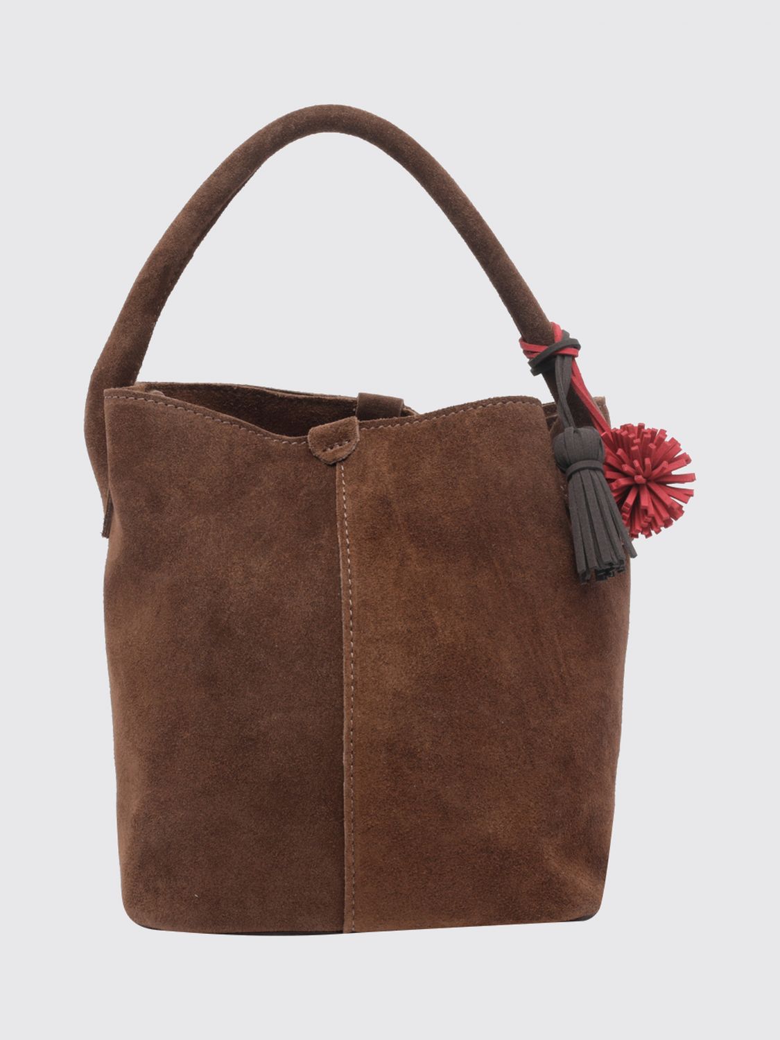 D.A.T.E. BORSA MINI: Mini borsa a mano D.A.T.E. in pelle scamosciata con tracolla amovibile, Cuoio - Img 1