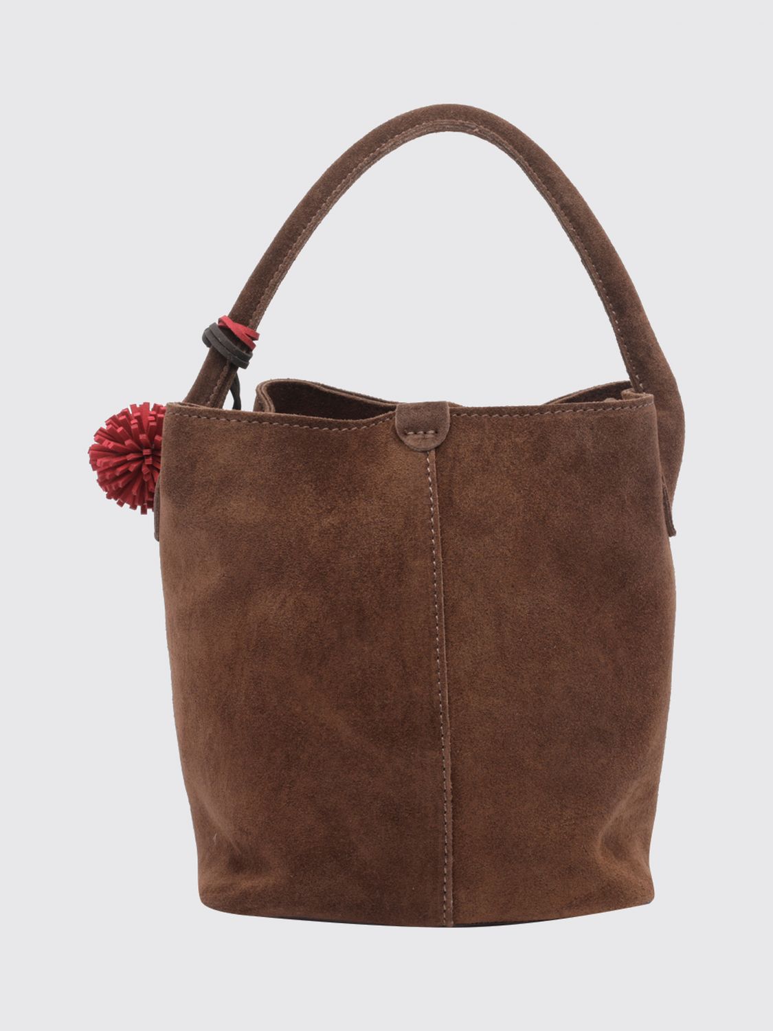 D.A.T.E. BORSA MINI: Mini borsa a mano D.A.T.E. in pelle scamosciata con tracolla amovibile, Cuoio - Img 2