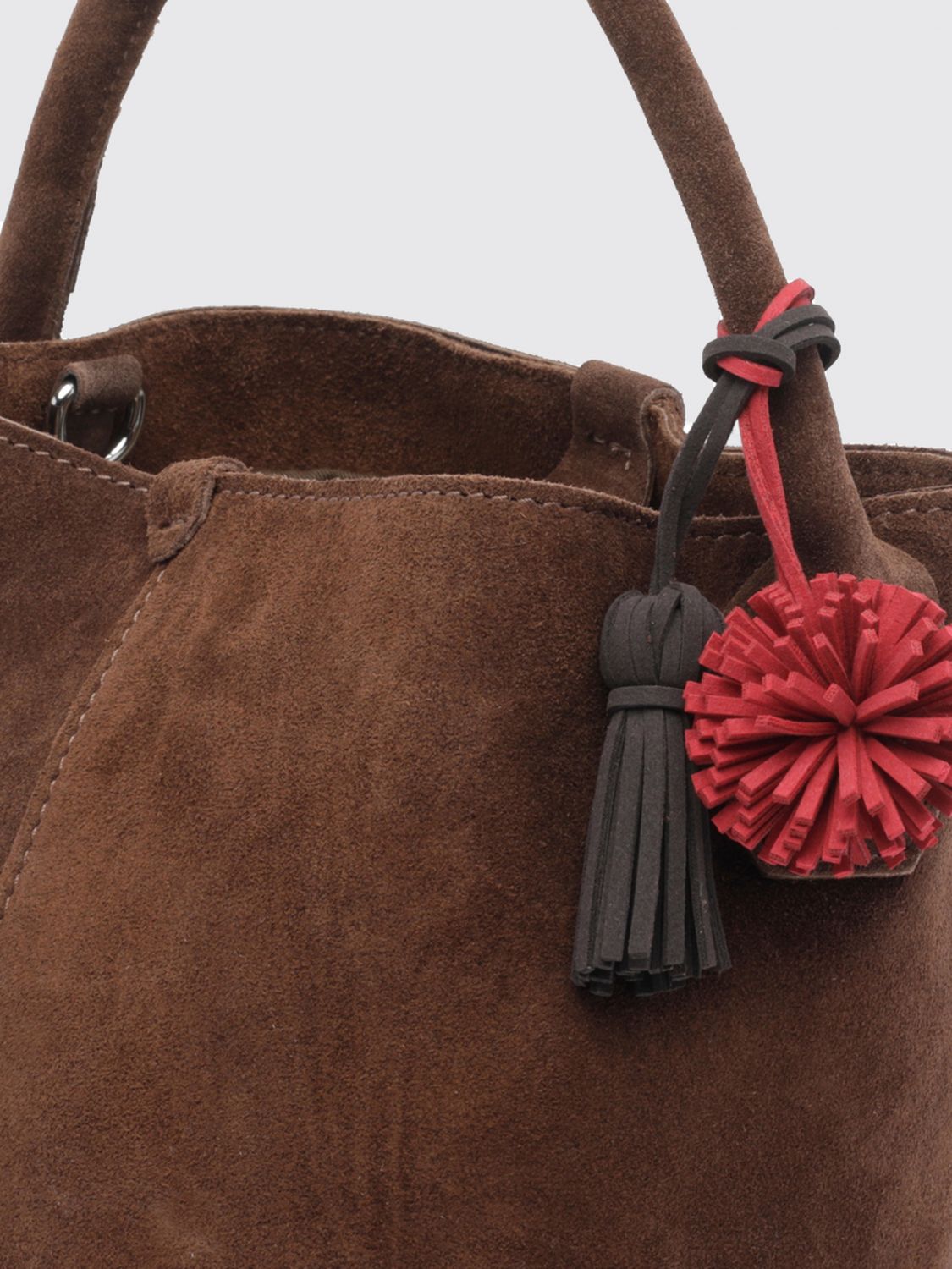 D.A.T.E. BORSA MINI: Mini borsa a mano D.A.T.E. in pelle scamosciata con tracolla amovibile, Cuoio - Img 4