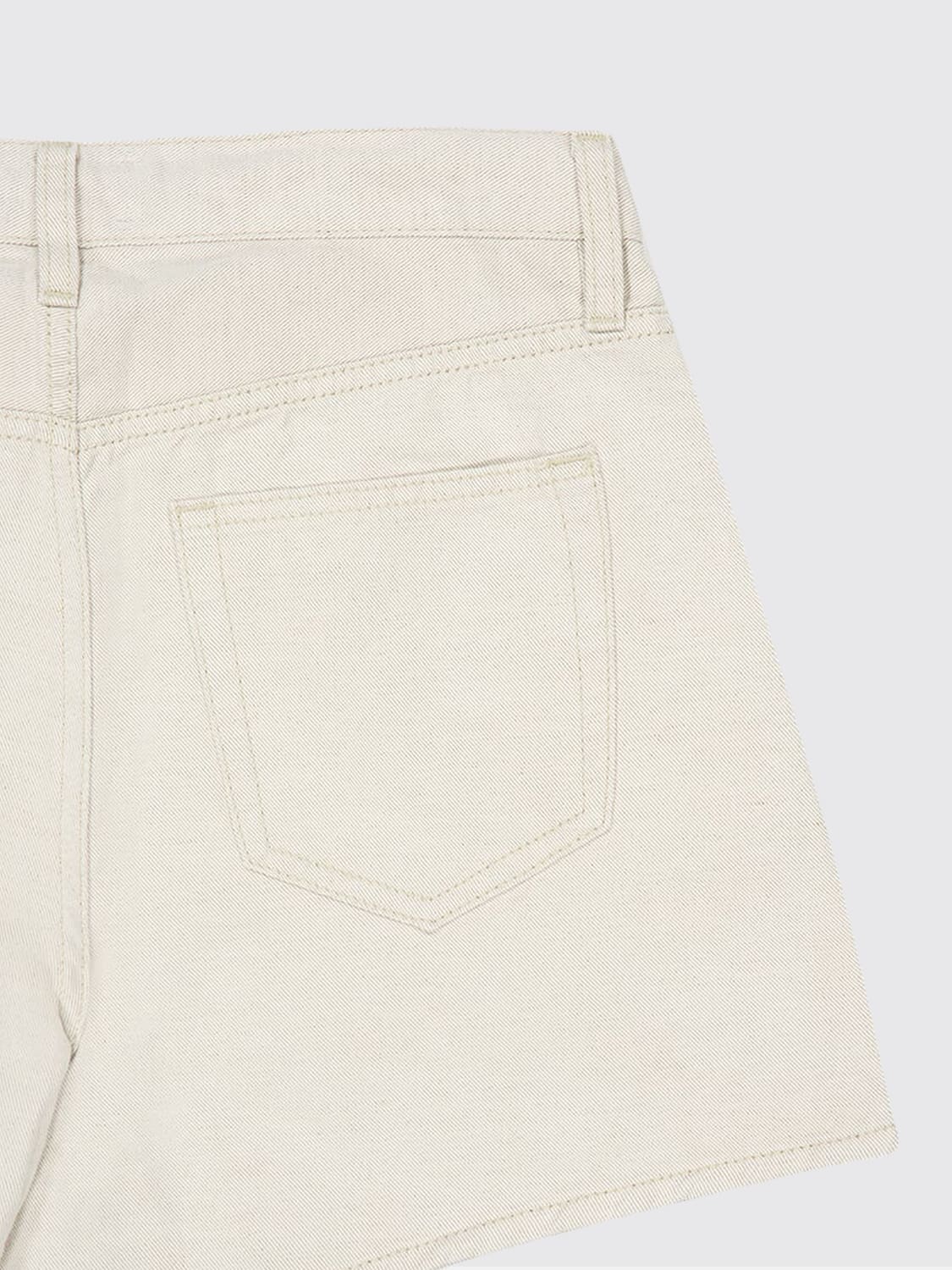 FRAME SHORTS: FRAME High-Waisted Cotton and Linen Blend Shorts with Drawstring and Five Pockets, Beige - Img 5