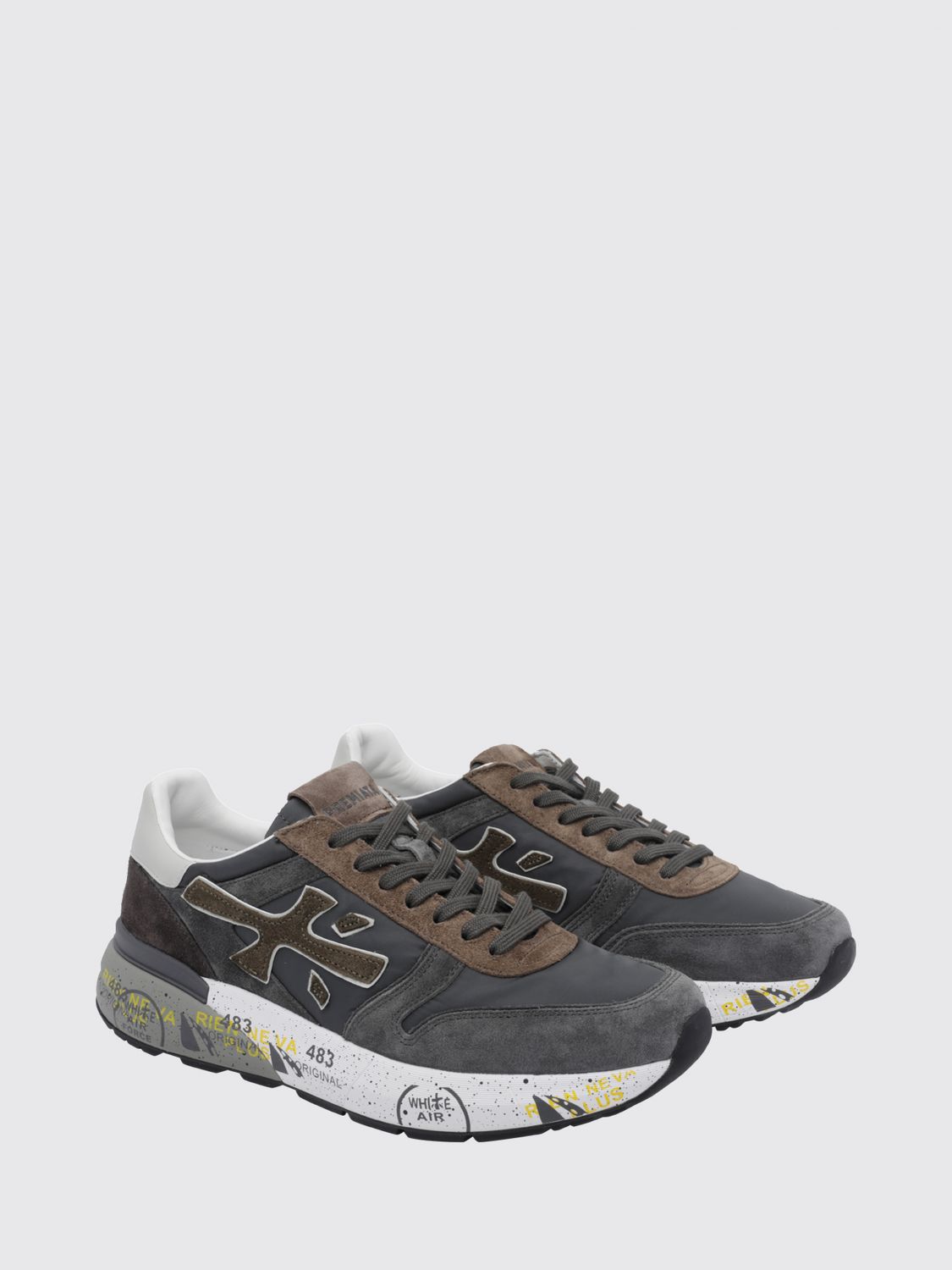 PREMIATA SNEAKERS: Mick Sneaker Premiata aus Veloursleder und Nylon mit Kontrastlogo, Schwarz - Img 2