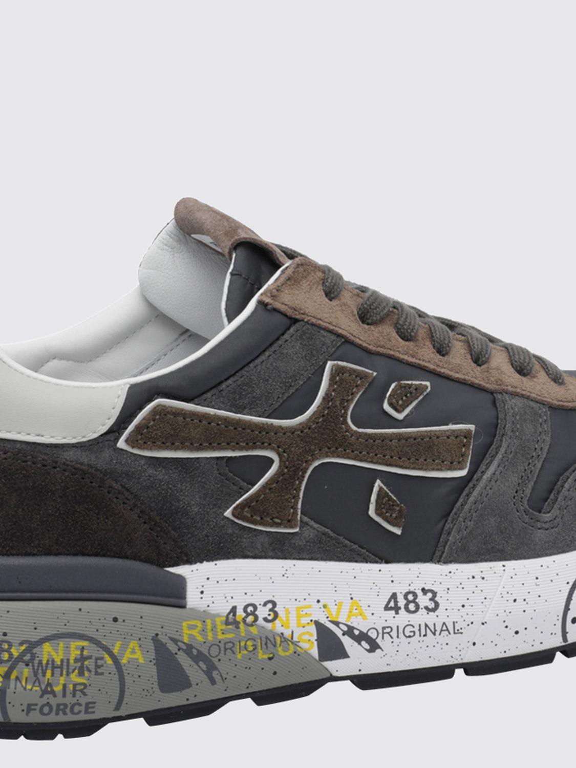 PREMIATA SNEAKERS: Mick Sneaker Premiata aus Veloursleder und Nylon mit Kontrastlogo, Schwarz - Img 4
