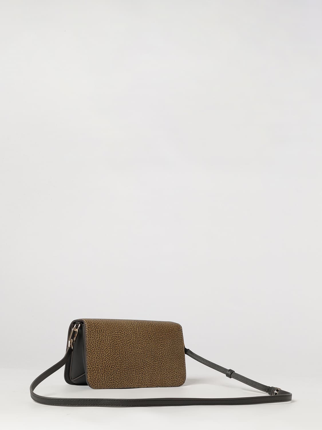 BORBONESE MINI BAG: Borbonese Urban Mini Two-Tone Crossbody Bag with Flap Closure, White - Img 2