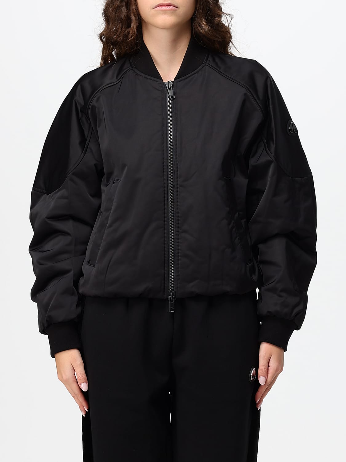 MOOSE KNUCKLES GIACCA: Bomber Moose Knuckles relaxed fit in poliestere con logo applicato, Nero - Img 1