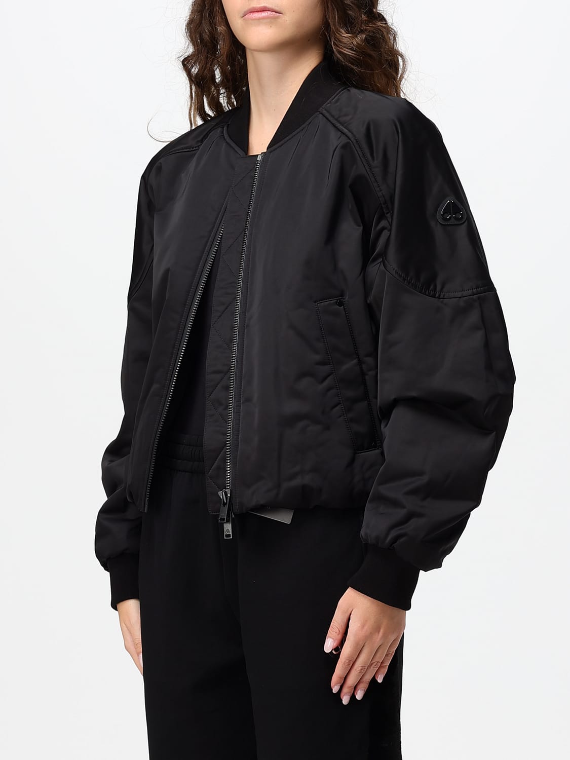 MOOSE KNUCKLES GIACCA: Bomber Moose Knuckles relaxed fit in poliestere con logo applicato, Nero - Img 3