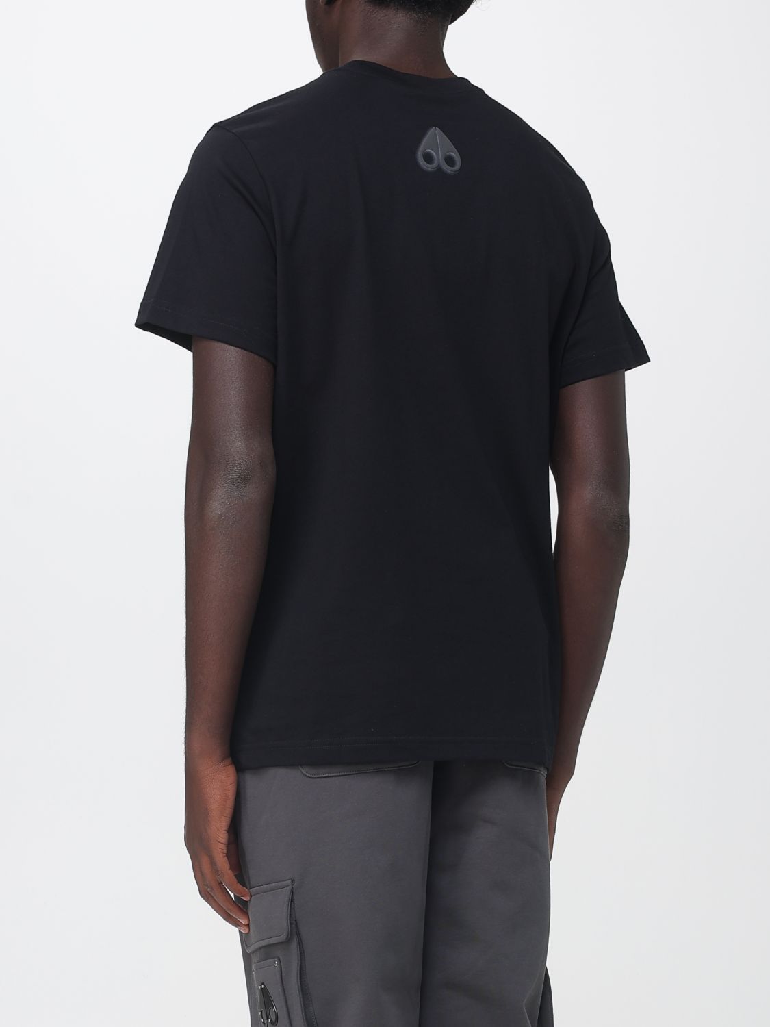 MOOSE KNUCKLES T-SHIRT: Moose Knuckles Pima Cotton Crewneck T-Shirt with Printed Logo, Black - Img 2