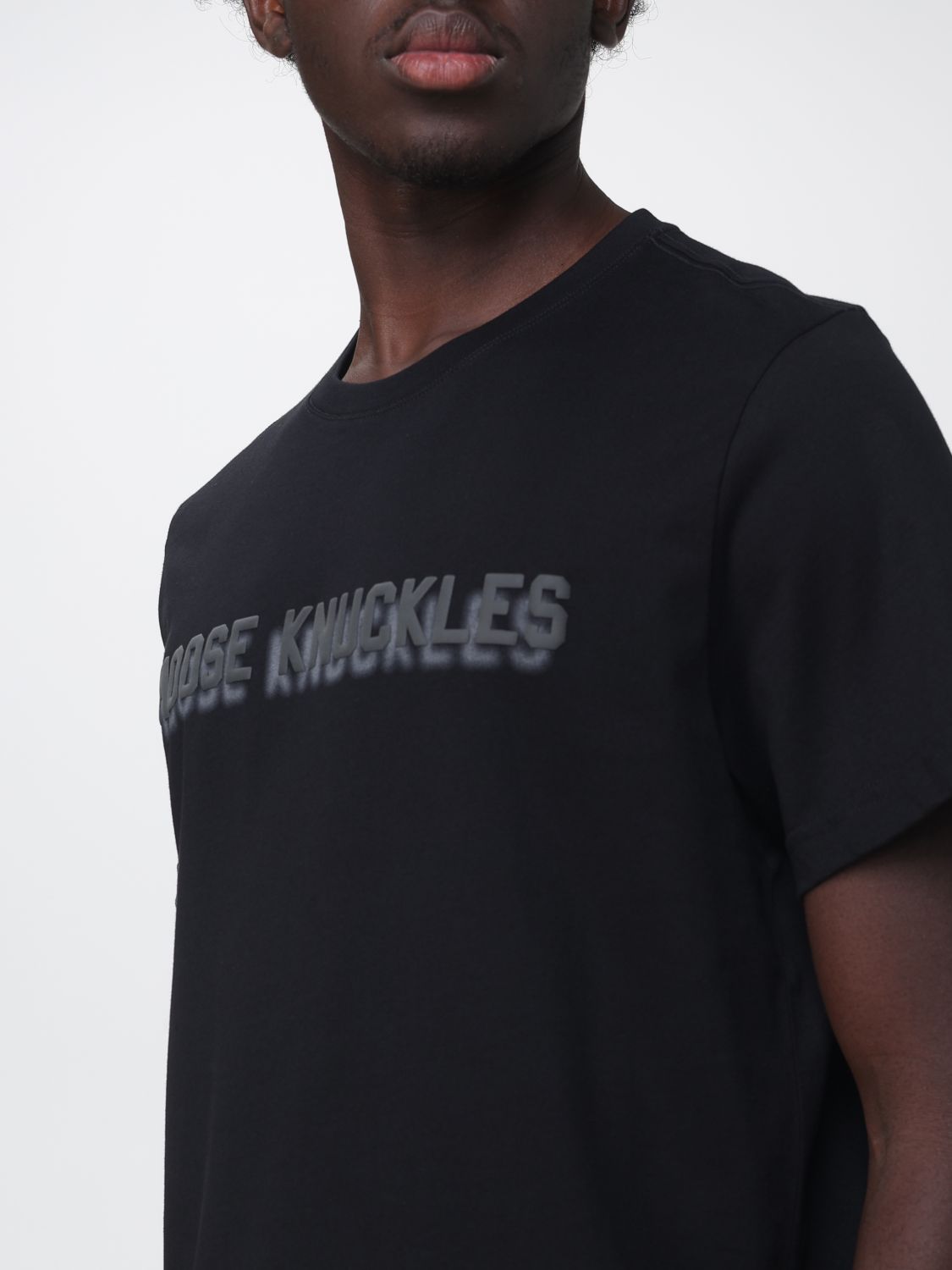 MOOSE KNUCKLES T-SHIRT: Moose Knuckles Pima Cotton Crewneck T-Shirt with Printed Logo, Black - Img 3