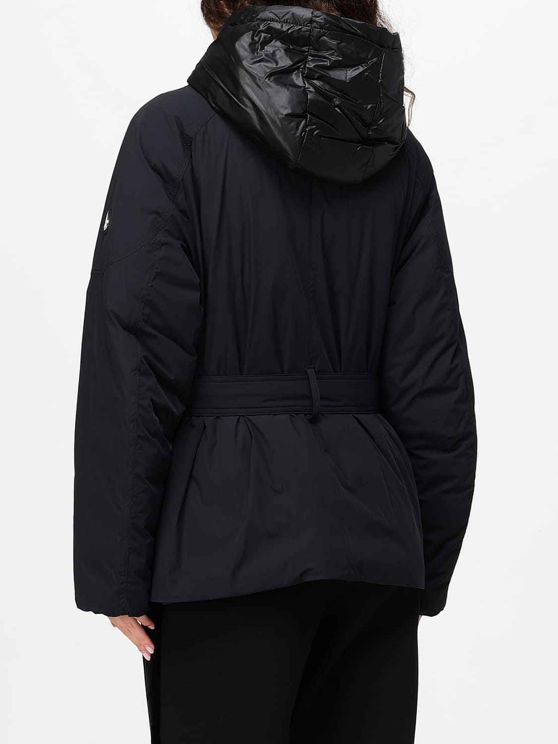 MOOSE KNUCKLES JACKE: Wasserabweisende Kapuzen-Daunenjacke Moose Knuckles mit verstellbarem Gürtel, Schwarz - Img 2