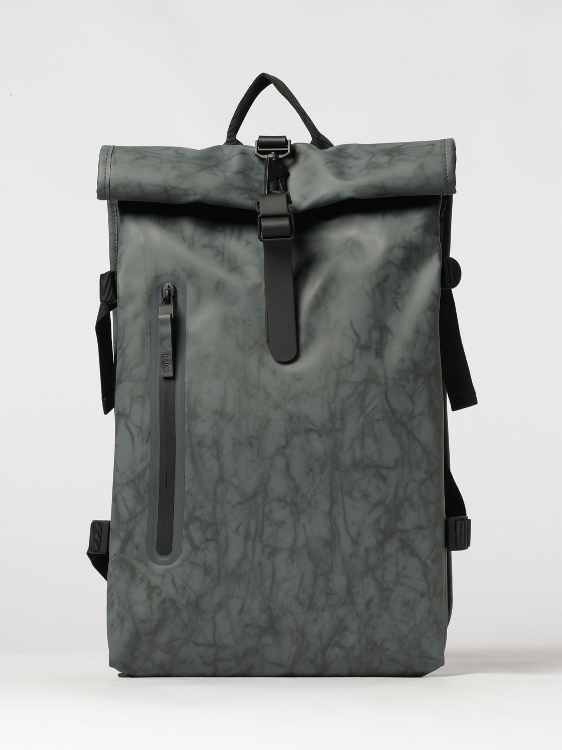RAINS BACKPACK: Waterproof Rolltop Rucksack Rains with Signature Carabiner Closure, Grey - Img 1