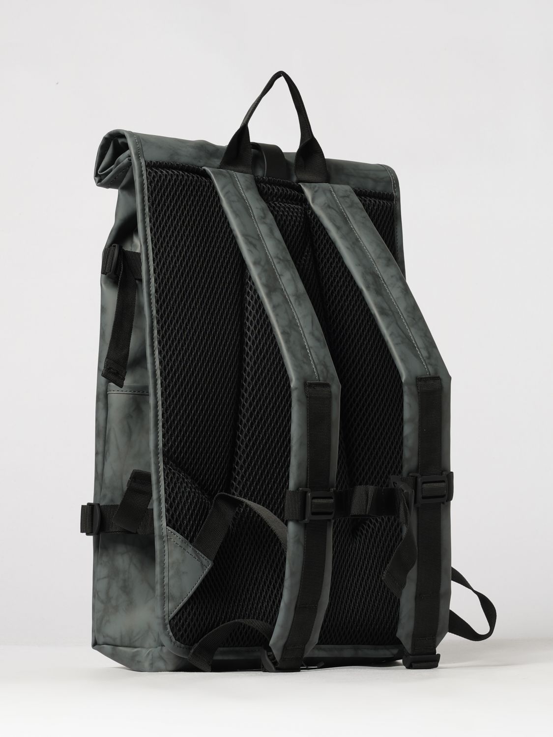 RAINS BACKPACK: Waterproof Rolltop Rucksack Rains with Signature Carabiner Closure, Grey - Img 2
