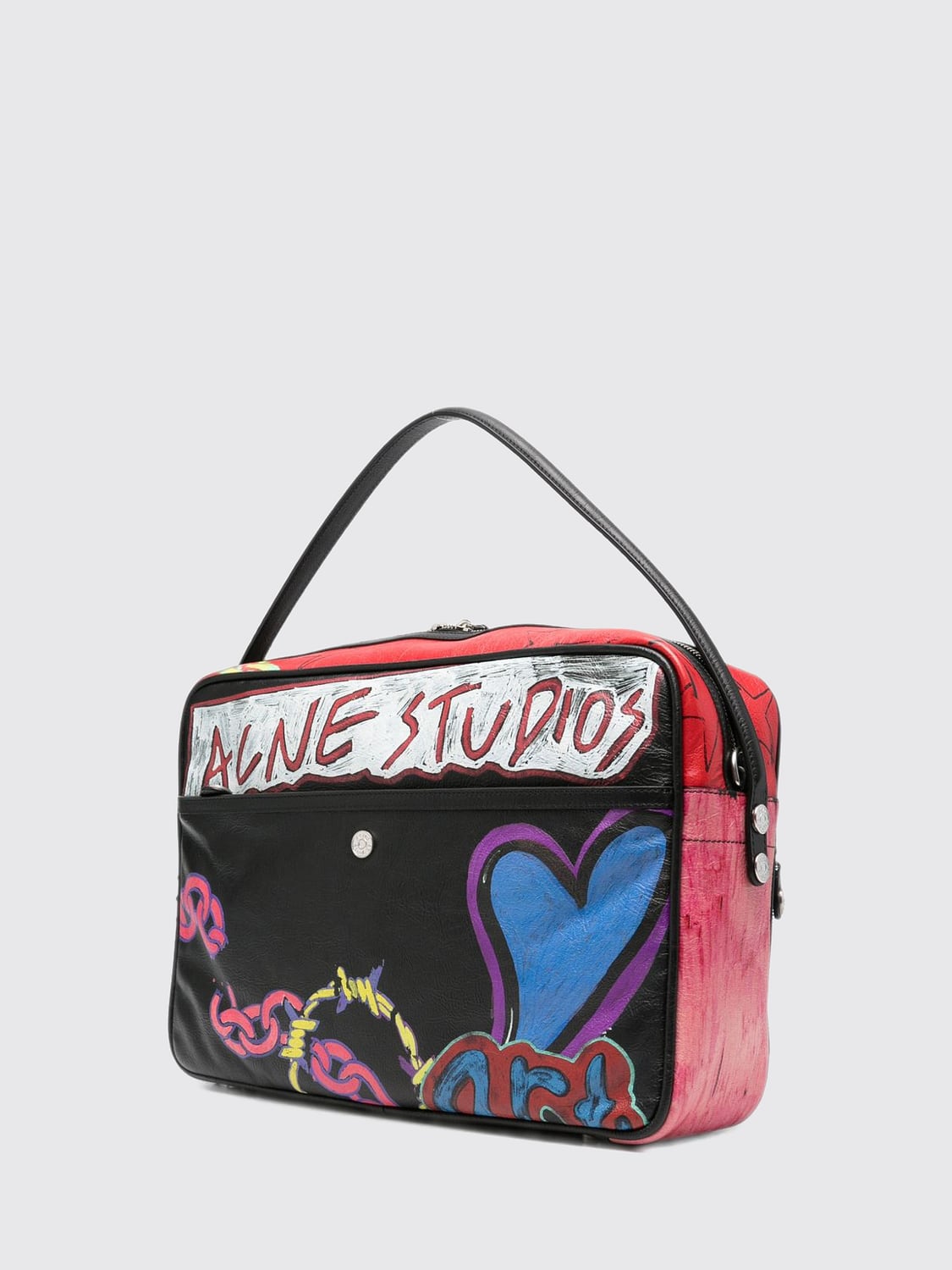 ACNE STUDIOS SHOULDER BAG: Acne Studios Camero Calfskin Leather Camera Bag with Printed Logo, Black - Img 2