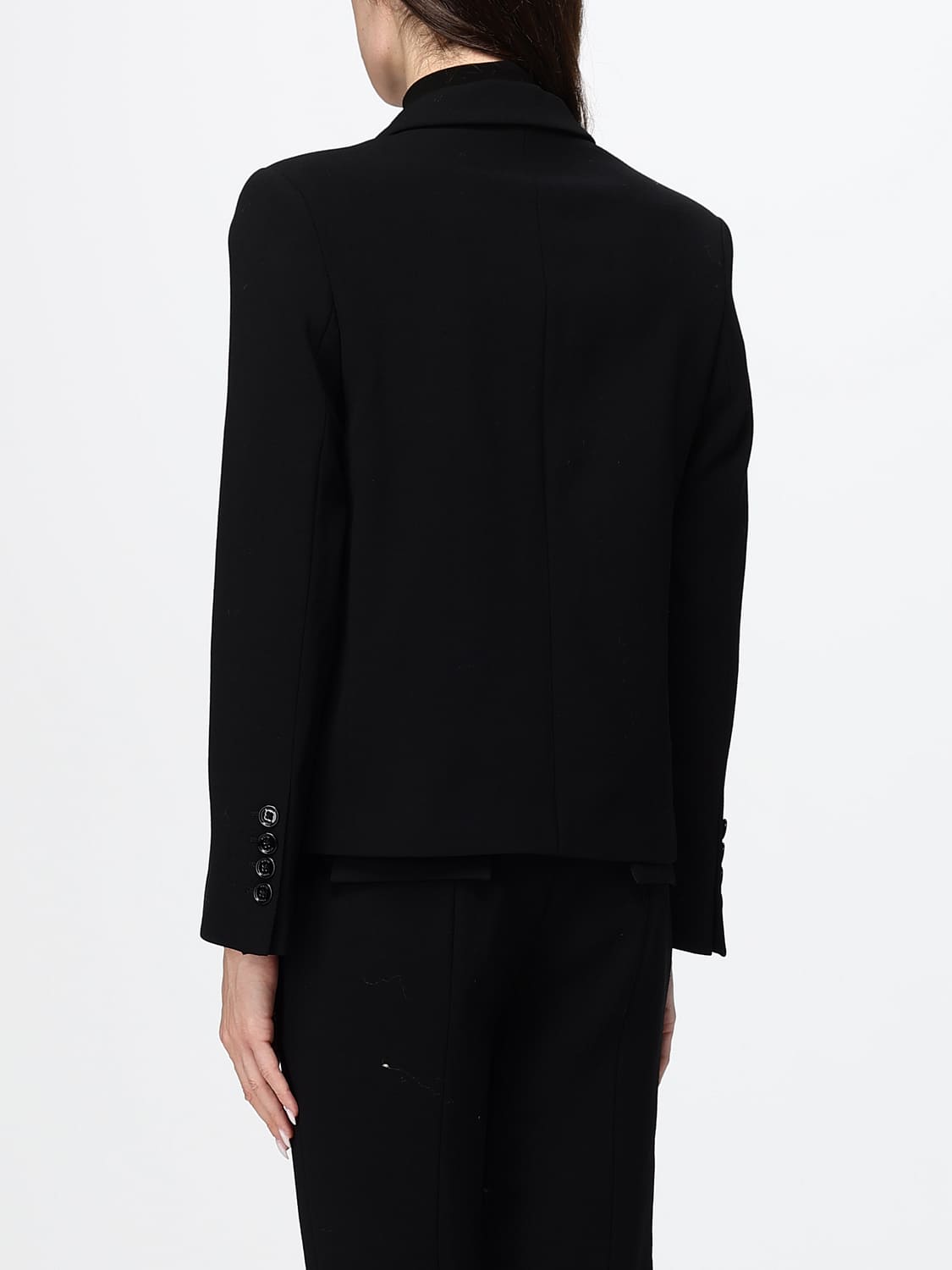 TOTEME GIACCA: Blazer corto monopetto Toteme in pura lana con revers a lancia, Nero - Img 3