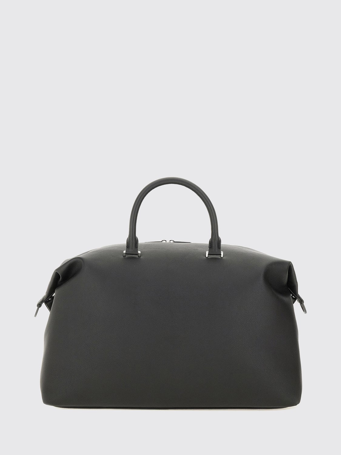 BOSS TRAVEL BAG: BOSS Grained Faux Leather Travel Bag with Embossed Logo, Black - Img 2