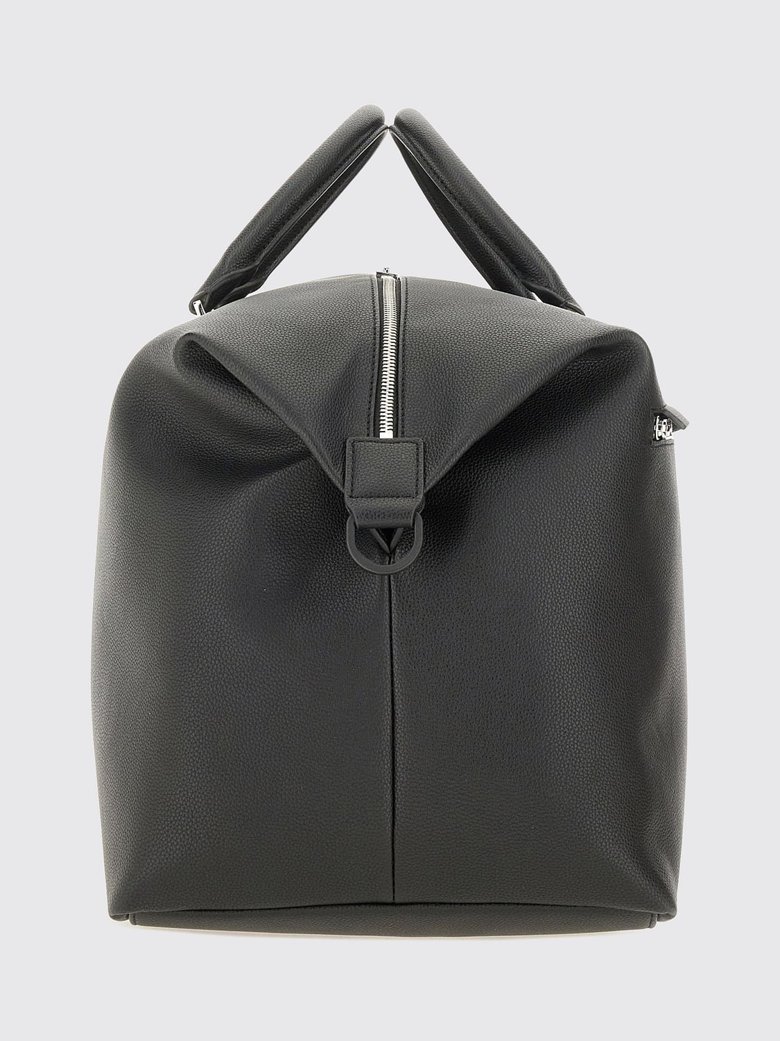 BOSS TRAVEL BAG: BOSS Grained Faux Leather Travel Bag with Embossed Logo, Black - Img 4