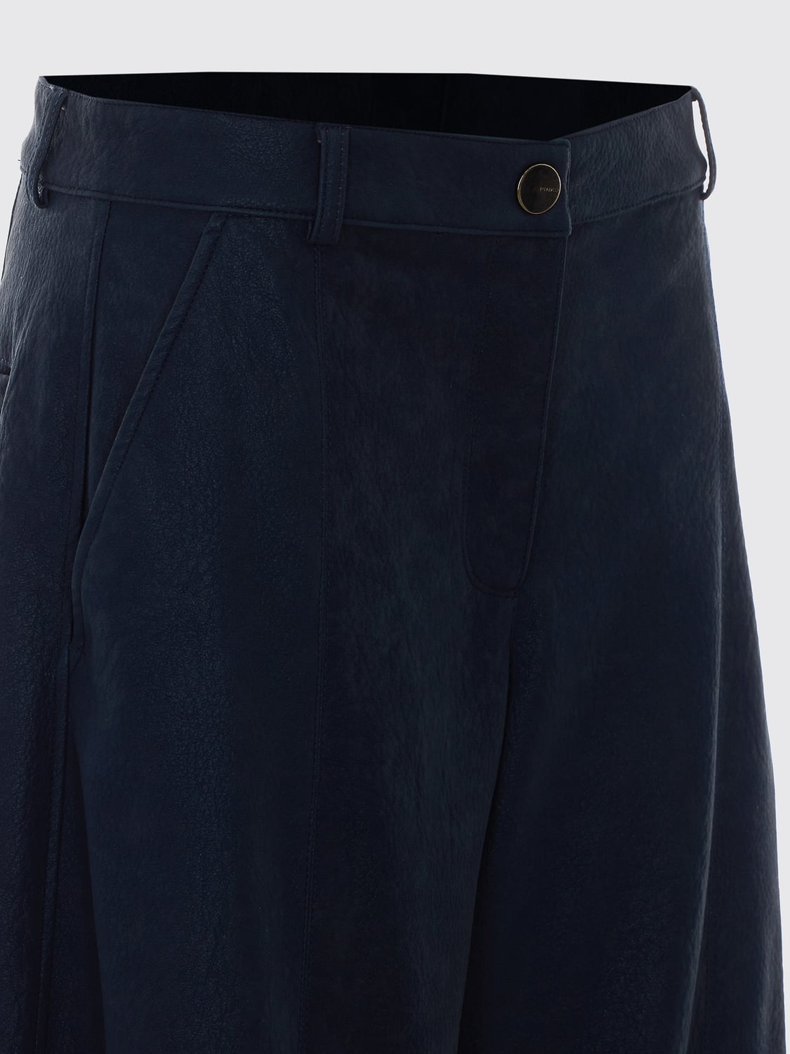 PINKO パンツ: Pinko ハイウエスト ストレートレッグパンツ ビスコースブレンド製 ベルトループ付き, ブルー - Img 4