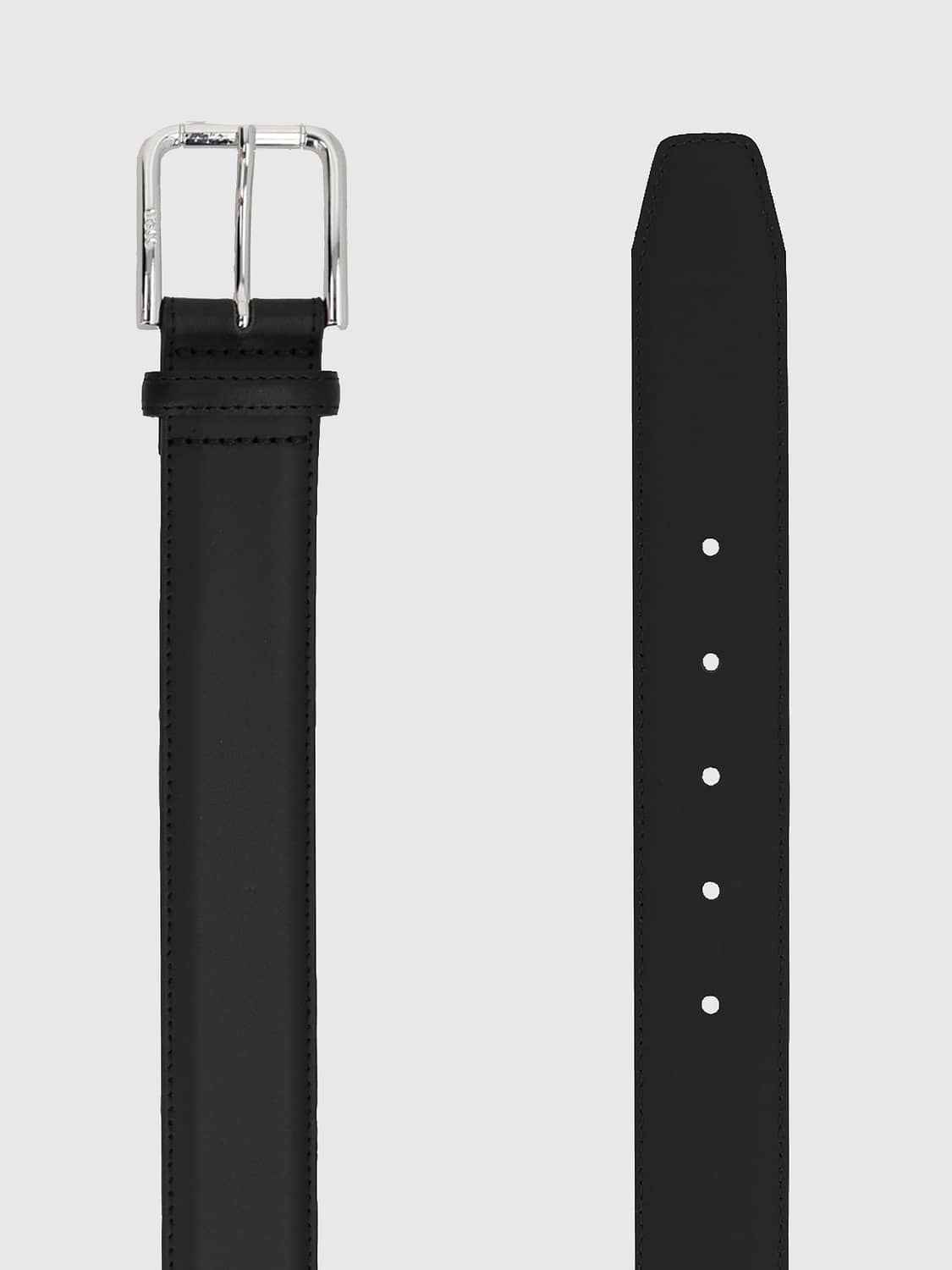 BOSS BELT: BOSS 3.5 cm Classic Leather Belt with Pin Buckle, Black - Img 2