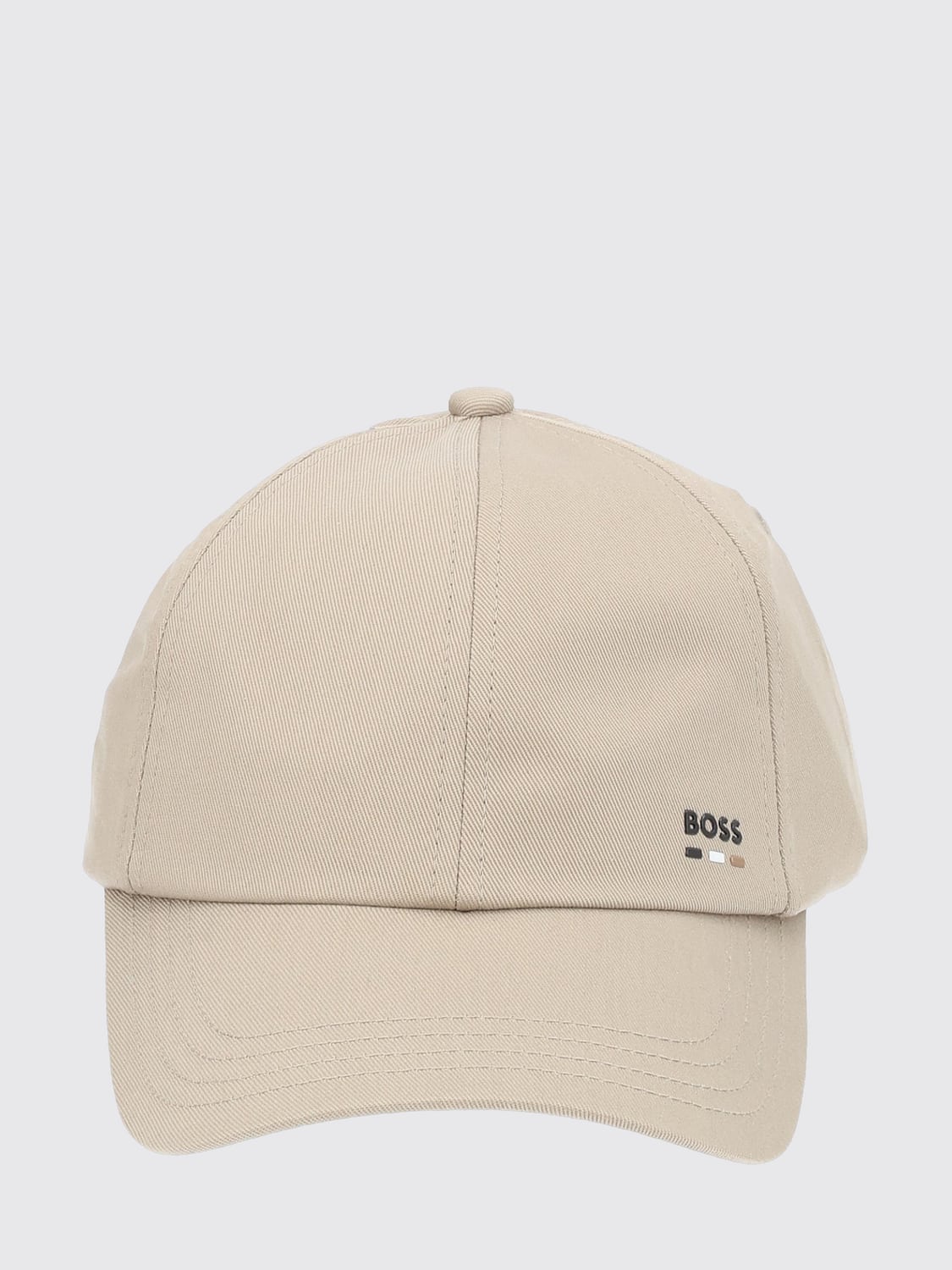 BOSS HAT: BOSS Cotton Baseball Cap with Contrasting Logo and Strap, Beige - Img 1