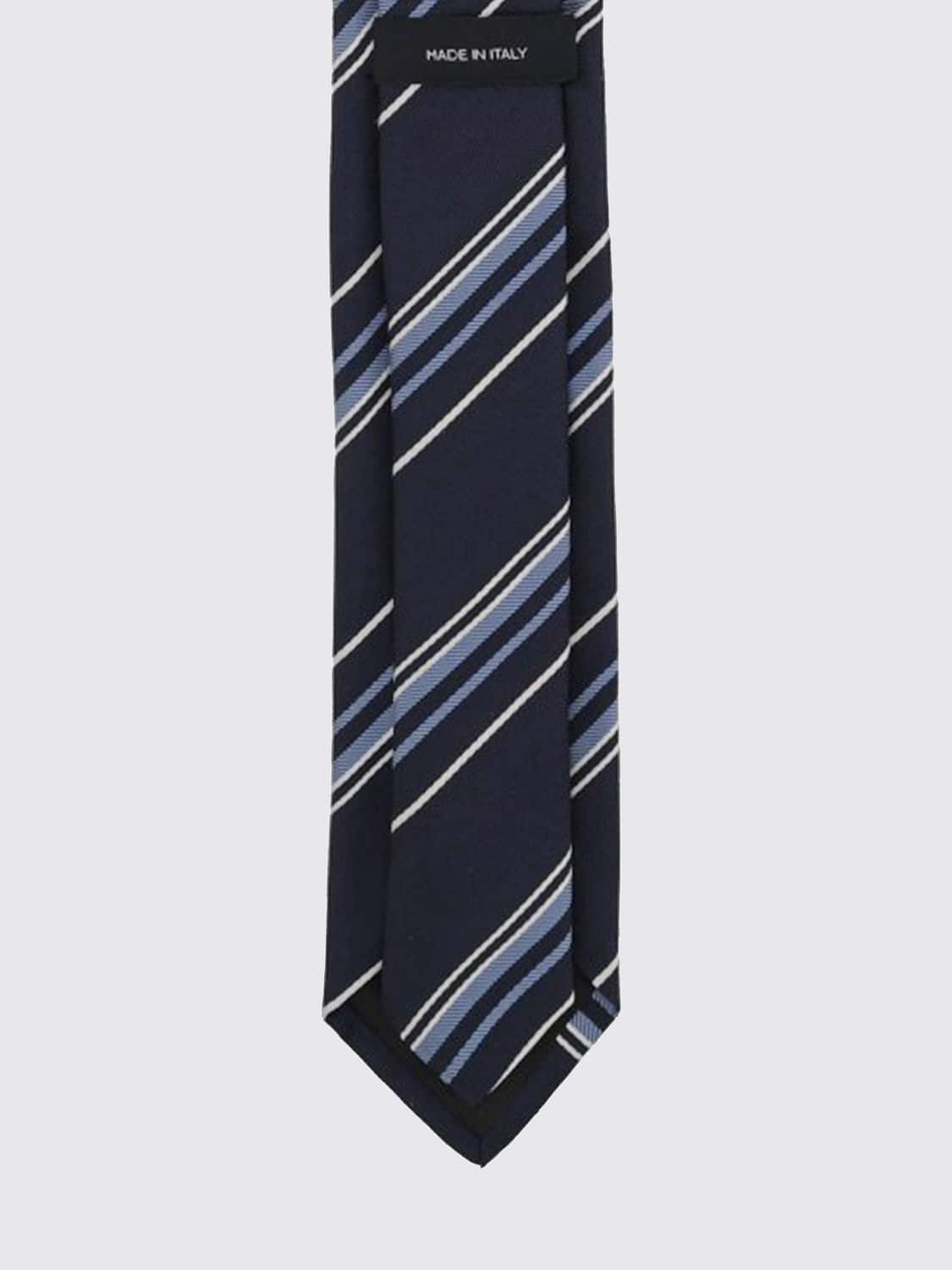BOSS TIE: BOSS Regimental Striped Pure Silk Tie for Ceremonies, Blue - Img 2