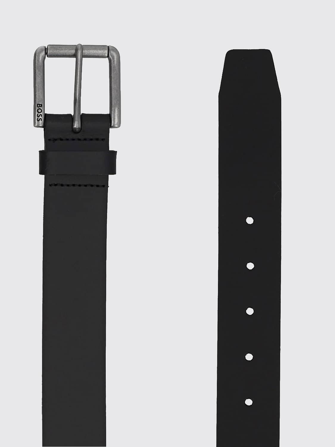 BOSS CEINTURE: Ceinture classique BOSS en cuir de vache de 3,5 cm avec boucle, Noir - Img 2