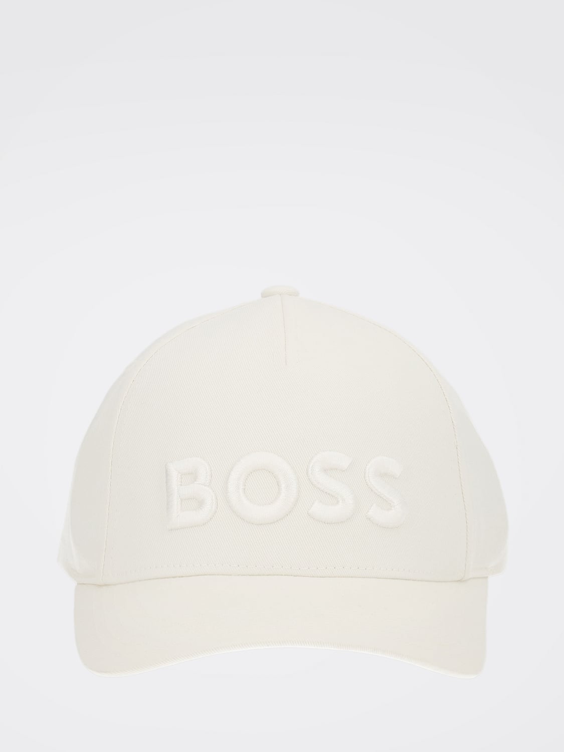 BOSS HAT: BOSS Cotton Baseball Cap with Tone-on-Tone Logo and Strap, White - Img 1