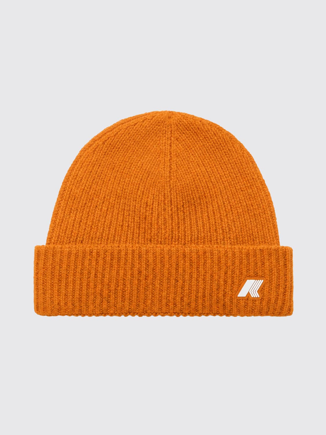 K-WAY CHAPEAU: Bonnet K-Way pour garçon en laine avec revers et logo contrastant, Orange - Img 1