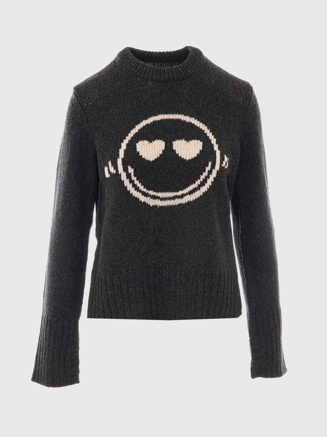 ZADIG & VOLTAIRE PULLOVER: Jacquard-Pullover Zadig & Voltaire aus Merinowolle mit Rundhalsausschnitt, Grau - Img 2