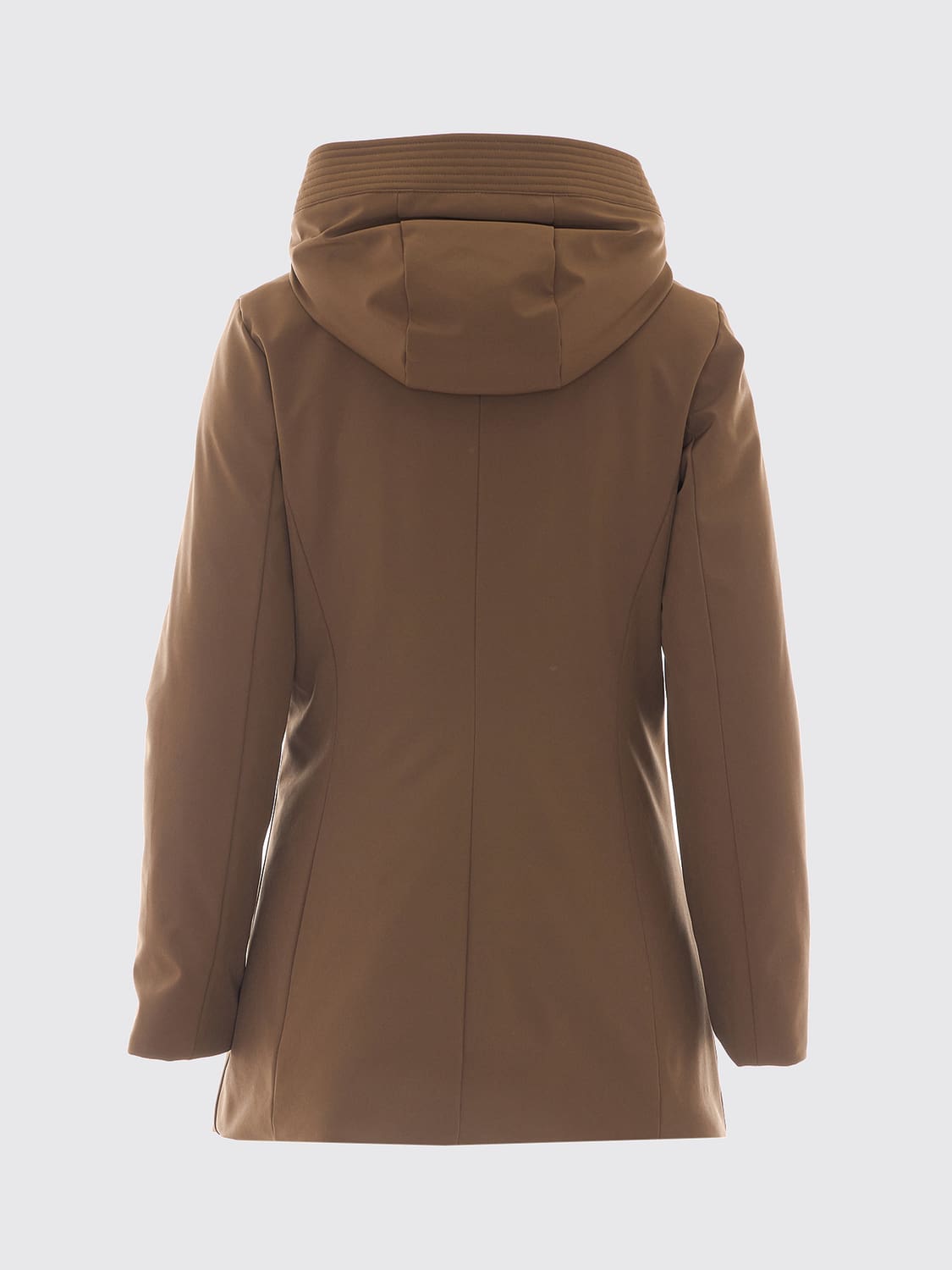 WOOLRICH MANTEL: Knielanger gefütterter Softshell-Parka Woolrich mit Kapuze, Braun - Img 3