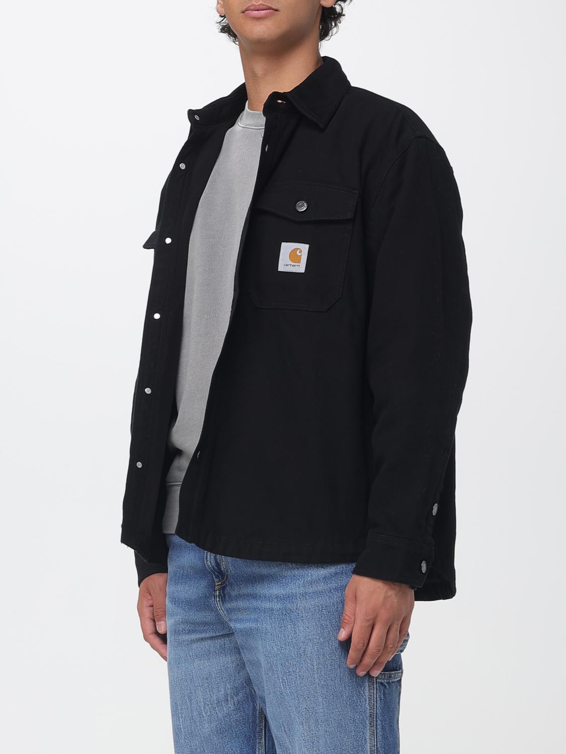 CARHARTT WIP CAMISA: Sobrecamisa Carhartt WIP de algodón con bolsillos de parche y hombros caídos, Negro - Img 3