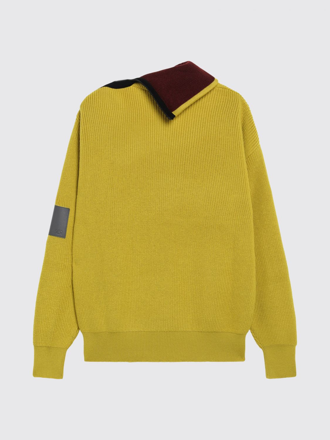 LOEWE PULLOVER: Lockerer Rollkragenpullover Loewe aus Wolle mit Seitenreißverschluss und Patches, Olive - Img 3