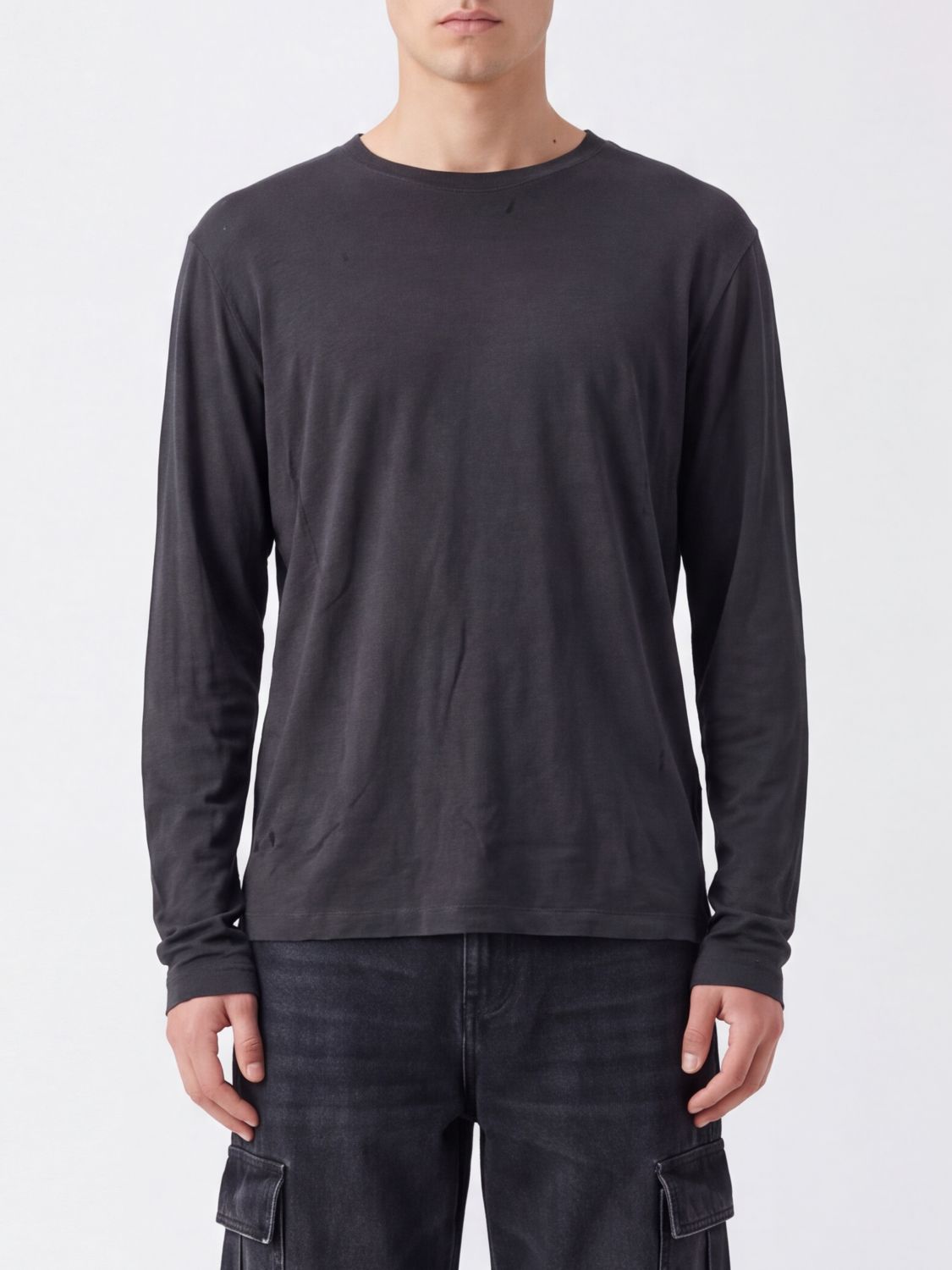 THOM KROM CAMISETA: Camiseta de manga larga y cuello redondo Thom Krom de algodón, Negro - Img 1