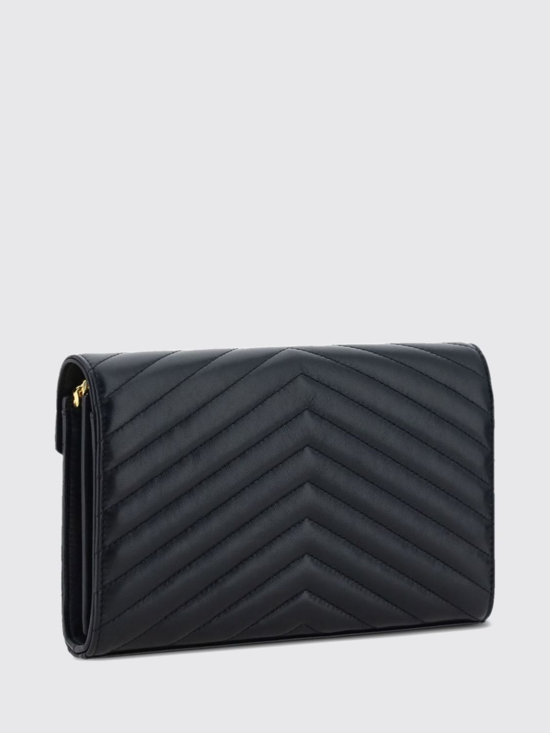 SAINT LAURENT MINITASCHE: Cassandre Umschlagtasche SAINT LAURENT aus Chevron-Matelassé-Leder mit YSL-Logo, Schwarz - Img 2